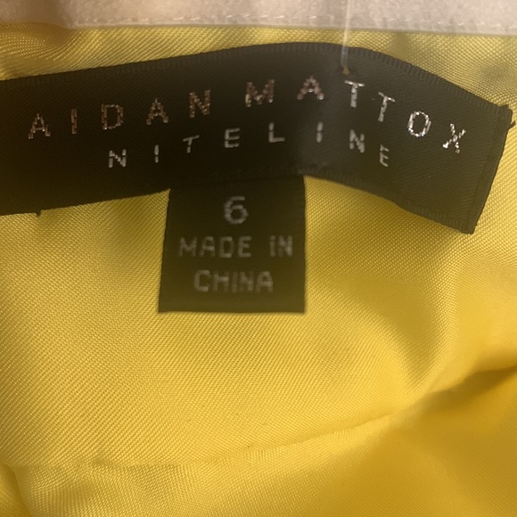 Aidan Mattox Niteline yellow silk jeweled spaghetti strap mini dress Size 6 - Picture 4 of 5